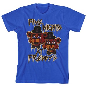Five Nights At Freddy's Freddy Double Faces Crew Neck Short Sleeve Royal Blue Youth T-shirt - 1 of 3