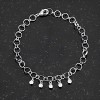 Slickblue Women’s 8" Rhodium Plated Bracelet, 0.55ct CZ Charms, Lobster Clasp, Clear Silvertone Jewelry - 3 of 3