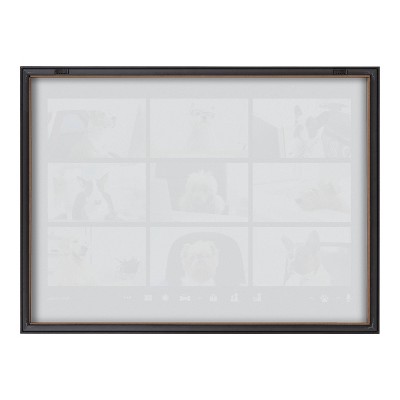 24" x 18" Gray Framed Video Chat Dogs Printed Glass Wall Art
