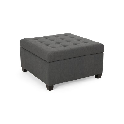 NicBex 31 Inch Square Upholstered Storage Ottoman Bench with Legs for Bedroom,Living Room,Entryway