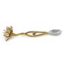 Classic Touch Set of 4 Gold Dessert Spoons with White Enamel Flowers - 3 of 3
