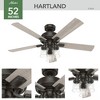 Hunter Fans 52" Hartland Lighted Ceiling Fan Noble Bronze Finish with Integrated LED and Handheld Control - 4 of 4