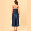 cheibear Women's Spaghetti Strap Nightdress Cami Satin Pajama Dress - 3 of 4