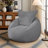 Hooseng 42" Bean Bag Chairs, Big Velvet Bean Bag Couch With Ergonomic Backrest for Adults, Memory Foam Filled Floor Sofa for Reading Playing Relaxing - 3 of 4