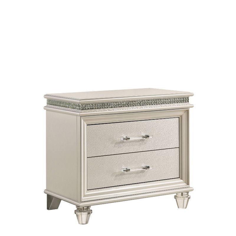 Granite 2 Drawer Nightstand Pearl White - HOMES: Inside + Out, 1 of 6