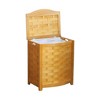 Angel Sar Wood Laundry Hamper, Natural Finish Bowed Front Hamper with Canvas Bag, 24.25x20.25x15 Inch - 2 of 3