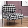 HomeRoots 29" Black And White And Black Upholstered Houndstooth Arm Chair - 2 of 4