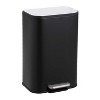 GustoWave   3.2 Gallon Stainless Steel Garbage Can with Lid, with Foot Pedal & Removable Inner Bucket for Kitchen Bedroom Restroom (Black) - 2 of 4