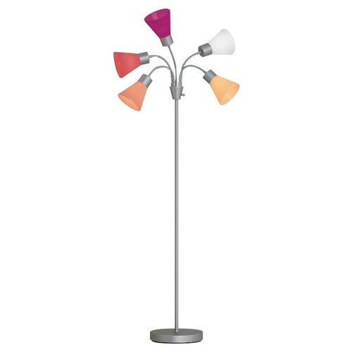 5Head Floor Lamp Pink Includes Energy Efficient Light Bulb Room