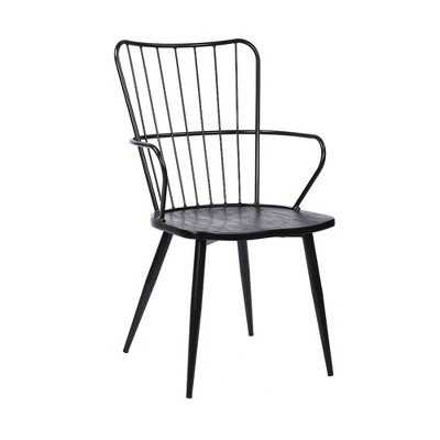 Parisa High Back Steel Framed Side Chair Black - Armen Living