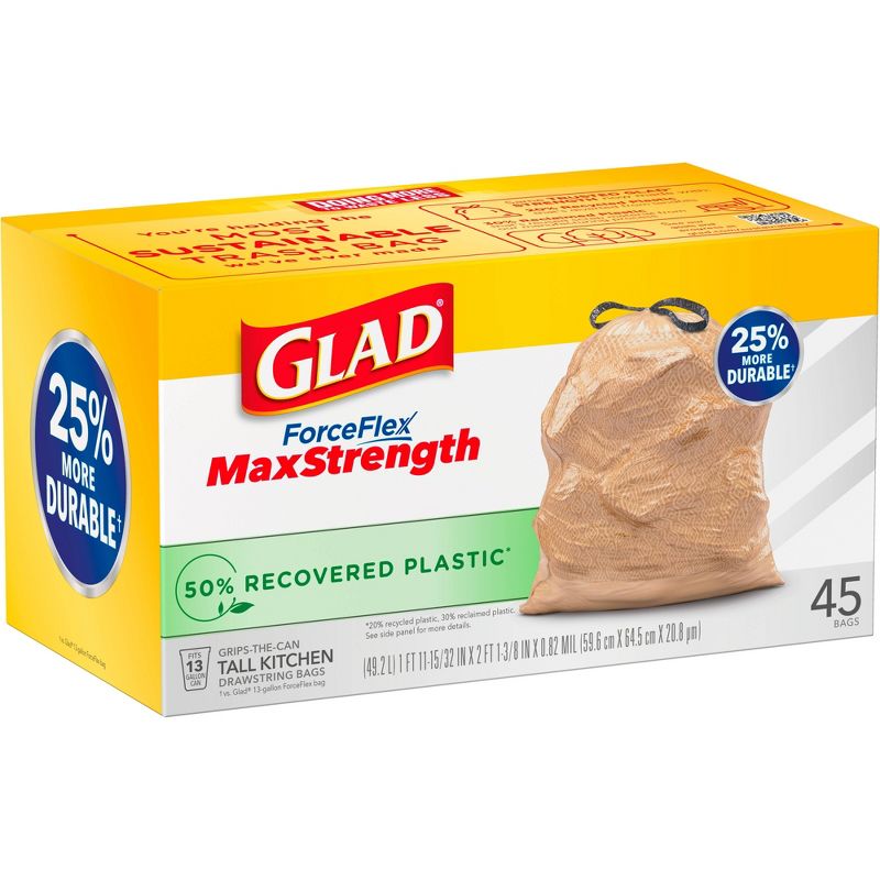 Glad ForceFlex MaxStrength Recovered Plastic Trash Bag - 13 Gallon/45ct, 3 of 18
