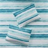 6Pcs coverlet Set Coastal Watercolor Stripe Quilt with Decorative Pillows, Summer Weight Microfiber - 4 of 4