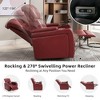 PU Leather 270° Swivel Power Recliner with Tray Table, Phone Holder, Cup Holders, USB Port & Hidden Arm Storage, Home Theater Individual Seat - 3 of 4