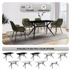 LeisureMod Elega Modern Dining Table Rectangular Tabletop and Durable Black Stainless Steel Base for Kitchen and Dining Room - 3 of 4