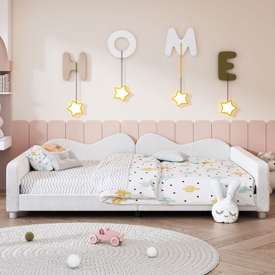 NicBex Twin/Full size Upholstered Daybed,Sofabed with Cloud-Shaped Backrest,No Box Spring Needed