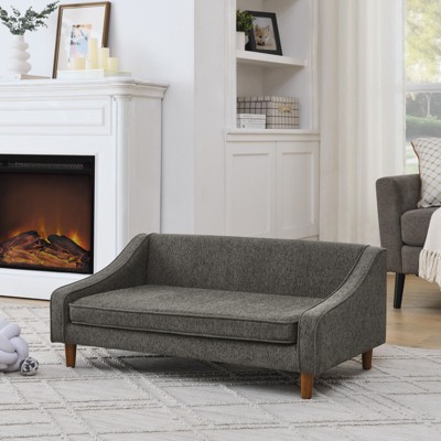VisioGear Elevated Dog Sofa Bed, Pet Sofa with Irregular Armrest Design, Comfortable Soft Sofa for Dog, Dark Grey, 38"*22"*16"