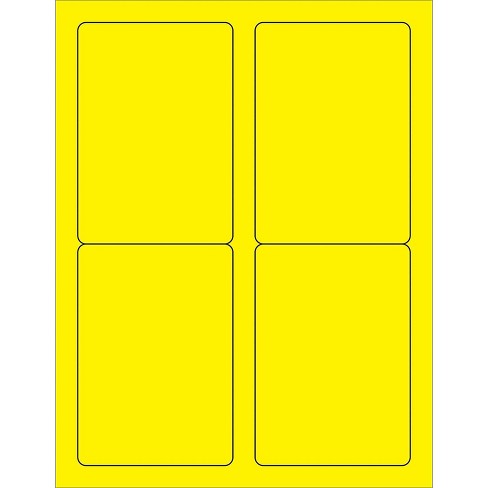 Tape Logic Rectangle Laser Labels 3 1/2" x 5" Fluorescent Yellow 400/Case (LL176YE) - image 1 of 1