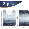 Attop Bathroom Rug Set 2 Piece, Soft Absorbent Microfiber Bath Mats and U-Shaped Contour Toilet Rug, Non-Slip - 2 of 4