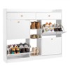 Karl Home 4 Flip Drawers and 2 Sorage Drawers White Particle Board 50.39in. W Shoe Cabinets - 3 of 4