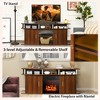 Costway 63" Fireplace TV Stand W/18" 1400W Electric Fireplace up to 70" Walnut - 4 of 4