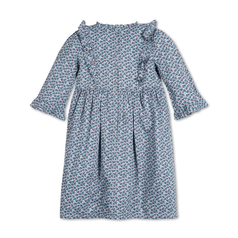 Hope & Henry Girls' Long Sleeve Ruffle Trim Dress, Kids, 3 of 5