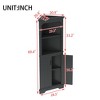 MOEPISY Tall Corner Cabinet with Doors, Black - 3 of 4
