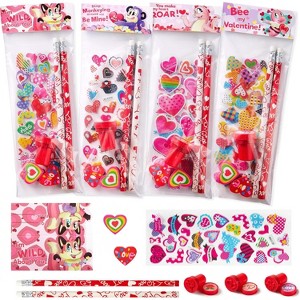 Syncfun 224 Pcs Valentines Day Gifts for Kids with Cards, Valentines Goodie Bag Stuffers, Stationery Set Bulk with Cards for School Class Exchange - 1 of 4
