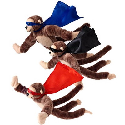 HearthSong Set of Three Plush Flying Flingshot Howling Monkeys in Colorful Cloaks