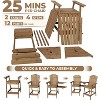 Outdoor Tall Chairs Set of 2, Patio Barstools with Connecting Tray, High Back, for Deck, Backyard, Balcony - 3 of 4