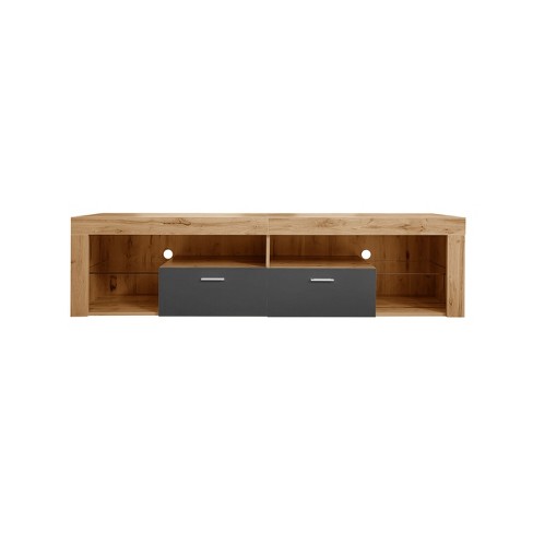 NicBex TV Stands for Living Room,Modern Entertainment Center with Cabinets and Open Shelves,TV Console for Living Room, Bedroom, Home,Natural - image 1 of 4