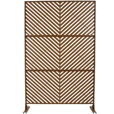 Vynxaria 76"H Metal Privacy Screen Indoor/Outdoor Divider with Weather Resistance, Elegant Design and Easy Setup