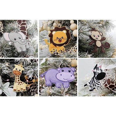 Darware Jungle Animal Plush Hanging Ornaments Set, 6-Piece