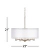 Possini Euro Design Brushed Nickel Pendant Chandelier 22" Wide Modern Double Shade 6-Light Fixture for Dining Room House Kitchen - 4 of 4