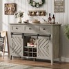 53.5'' Buffet Cabinet with Storage, 36'' Tall Wood Rustic Sideboard with 3 Drawer, Reversible Wine Rack and Adjustable Shelf - 2 of 4