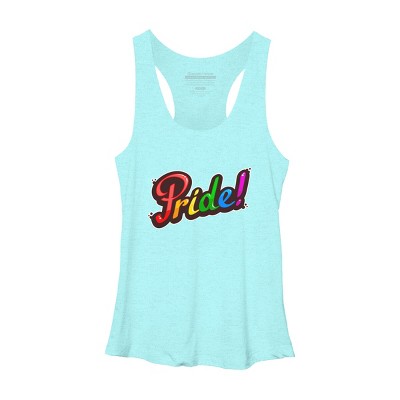 Adult Design By Humans Colorful Pride Rainbow Text By VectorKitchen Racerback Tank Top