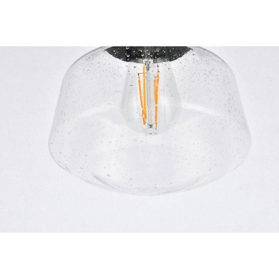Lyle Adjustable Black Iron & Clear Bubble Glass Globe Pendant