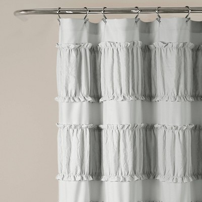 Gray Ruffle Shower Curtain Target, Ruffled Priscilla Shower Curtains