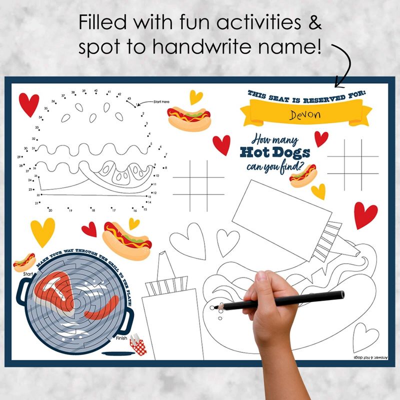 Big Dot of Happiness Missed You BBQ - Paper Backyard Summer Picnic Party Coloring Sheets - Activity Placemats - Set of 16, 2 of 7