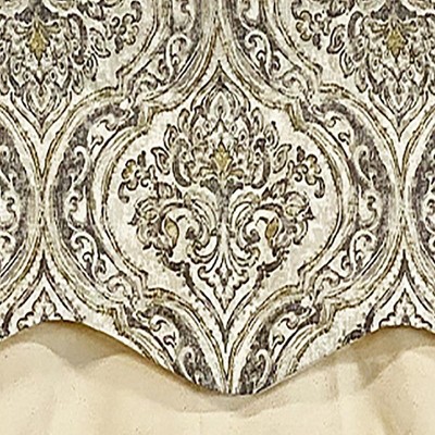Pebble and Blush Damask Scalloped Window Valance