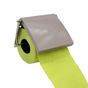Evideco French Home Goods Sleek Wall-Mounted Toilet Paper Holder with Cover - Stylish Bathroom Tissue Dispenser - 1 of 4
