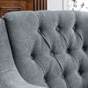 PAGED Button Tufted Upholstered Armchair Comfy Reading Chair with Vintage Brass Studs for Living Room, Reading Room - 3 of 4