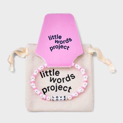 Little Words Project Love Beaded Bracelet - Pink/Pearl
