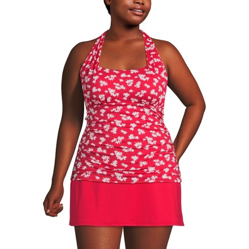 Lands' End Women's Plus Size Chlorine Resistant Square Neck Halter ...