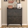 Halitaa Shoe Cabinet with 2 Flip Drawers& Open Shelves,Modern Entryway Shoe Storage Cabinet, SlimNarrow Hidden Shoe Rack - 2 of 4