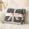 Snuggle Sac Reversible Knit Throw Blanket,Fuzzy Microfiber Throw,Heather Stripe Style - 2 of 4
