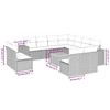 vidaXL 12 Piece Patio Sofa Set with Cushions Black and Cream Poly Rattan - 3 of 4