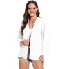 Womens Casual Business Blazer Jacket Long Sleeve Collarless Open Front Cardigan Work Shrug - 3 of 4