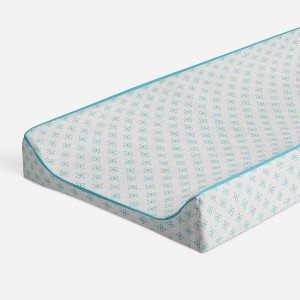 Bacati - Petals Quilted Muslin Changing Pad Cover Aqua - 1 of 4
