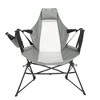 Sevobal Outdoor Portable Chairs 2PCS Hammock Camping Chair Folding Rocking Recliner with Pillow Cup Holder for Lawn Backyard, Gray,11"*8.3"*37.8" - 3 of 4