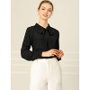 Allegra K Women's Work Office Long Sleeve Button Decor Elegant Bow Tie Neck Blouse - 3 of 4